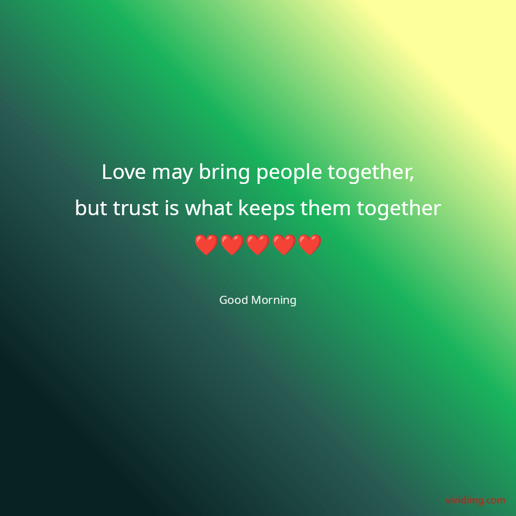 Love may bring people together,but trust is what keeps them together❤️❤️❤️❤️❤️